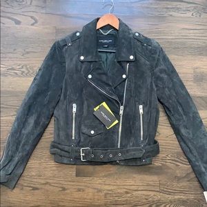 NWT Andrew Marc grey suede leather jacket
